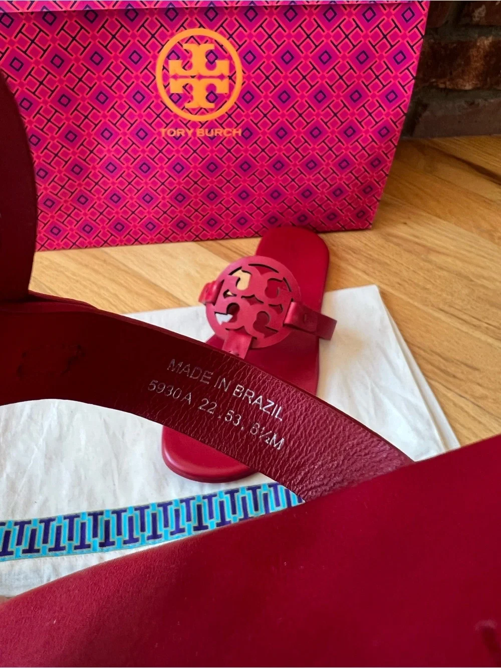 Tory Burch Tory Red Leather Miller SOFT Sandals